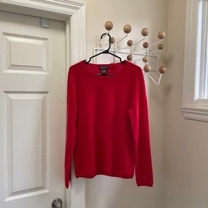 LORD & Taylor Cashmere Crew Neck Sweater - Red - Size XL